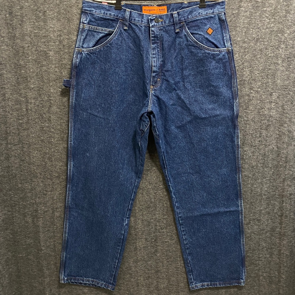 Wrangler RIGGS FR Carpenter Jeans Mens 38x32 Denim Flame Resistant CAT2 2112 NWT